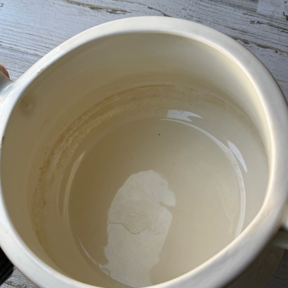 Vintage Ceramic Pot with Handles Daisy & Wheat Pattern Planter Cache Farmhouse - Picture 10 of 11